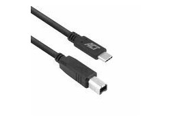 ACT USB 2.0 kabel, USB-C naar USB-B, 1,8 meter