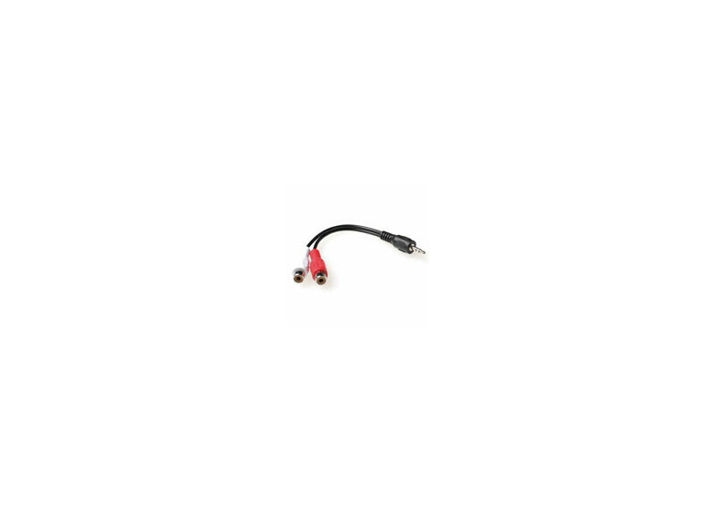 ACT 0,15 meter audio aansluitkabel 1x 3.5mm stereo jack male - 2x Tulp female