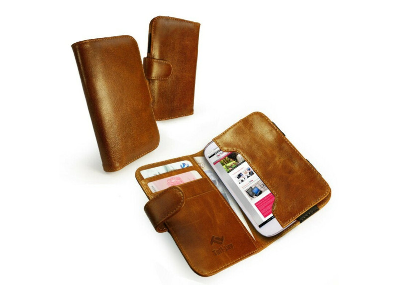 Vintage Leather Pouch Wallet Case Cover for Samsung Galaxy S2 S3 S4 - Brown (Free Screen Protector)