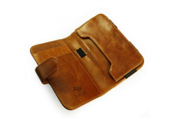 Vintage Leather Pouch Wallet Case Cover for Samsung Galaxy S2 S3 S4 - Brown (Free Screen Protector)