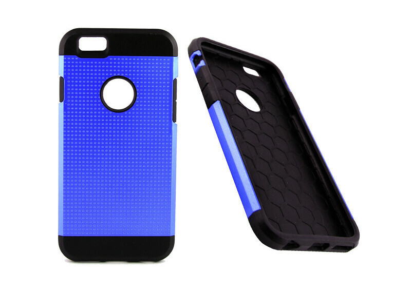 AA iPhone 6/6s (Blauw) Slim Gepantserd zwaar metalen Silicone Hoesje