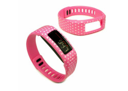 Tuff-Luv Bandje Voor Garmin Vivofit 1 en 2 Groot - Roze met Stippen