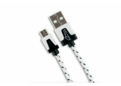 Media-Tech Gevlochten Micro USB Kabel 2 meter Wit