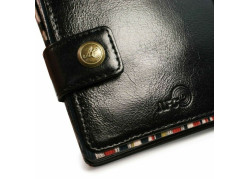 Alston Craig echt vintage lederen RFID blokkerende/ NFC ID Mens Tec portemonnee- Zwart