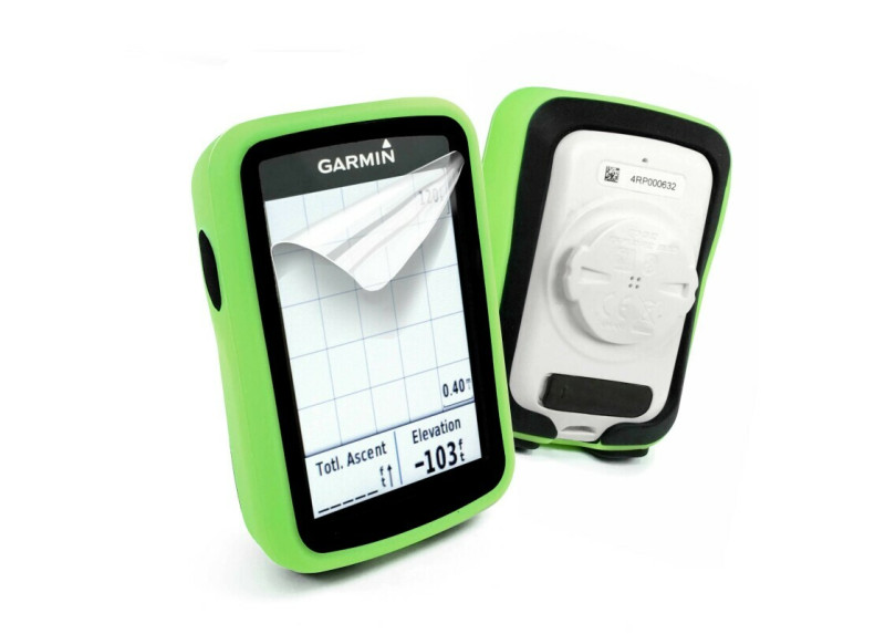 Tuff-Luv - Siliconen Twin Dubbellaagse Skin Case - Voor de Garmin Edge 820 - Groen / Zwart