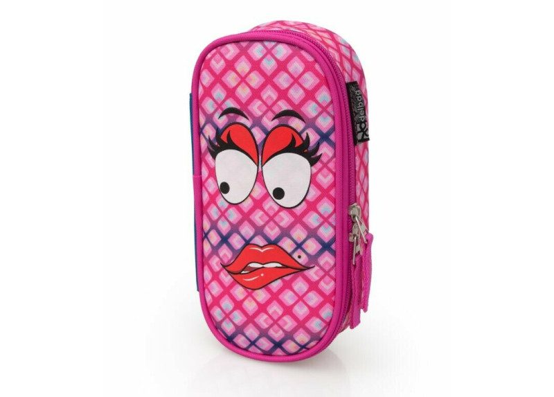 Delbag - Gezicht - Lip bijten - Etui - 21 cm- Roze