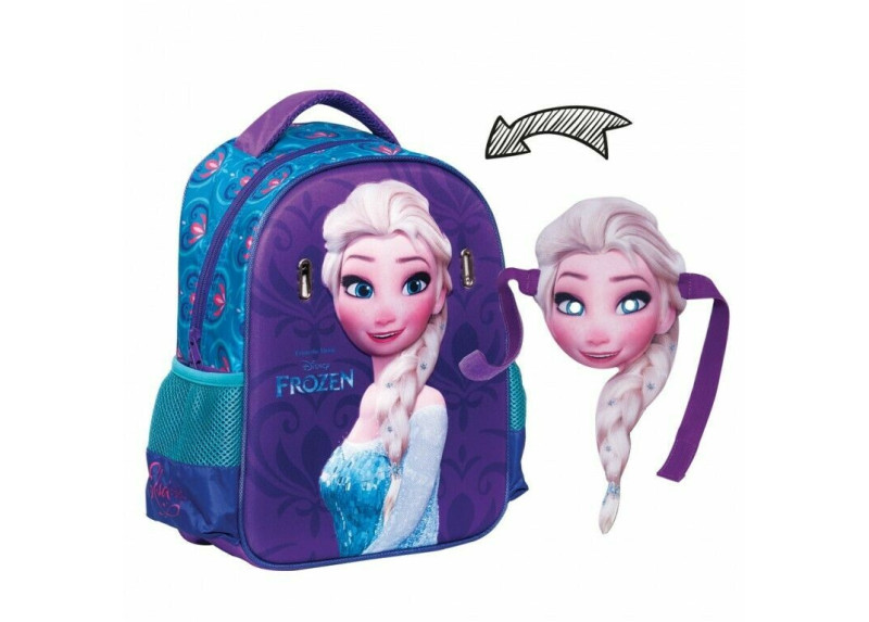 Frozen Elsa - Rugzak - met masker - Kinderen - 31 cm hoog - Paars/Blauw