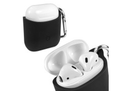 Tuff-luv - Siliconen hoesje voor de Apple airpods headphones - zwart