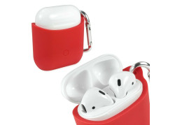 Tuff-luv - Siliconen hoesje voor de Apple airpods headphones - rood