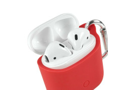 Tuff-luv - Siliconen hoesje voor de Apple airpods headphones - rood