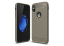 Tuff-luv - Carbon Fiber stijl TPU, beschermende en Schockbestendige achterkant voor de Apple iPhone X case - grijs