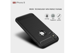 Tuff-luv - Carbon Fiber stijl TPU, beschermende en Schockbestendige achterkant voor de Apple iPhone X case - grijs