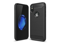 Tuff-luv - Carbon Fiber stijl TPU, beschermende en Schockbestendige achterkant voor de Apple iPhone X case - zwart