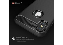 Tuff-luv - Carbon Fiber stijl TPU, beschermende en Schockbestendige achterkant voor de Apple iPhone X case - zwart