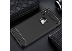 Tuff-luv - Carbon Fiber stijl TPU, beschermende en Schockbestendige achterkant voor de Apple iPhone X case - zwart