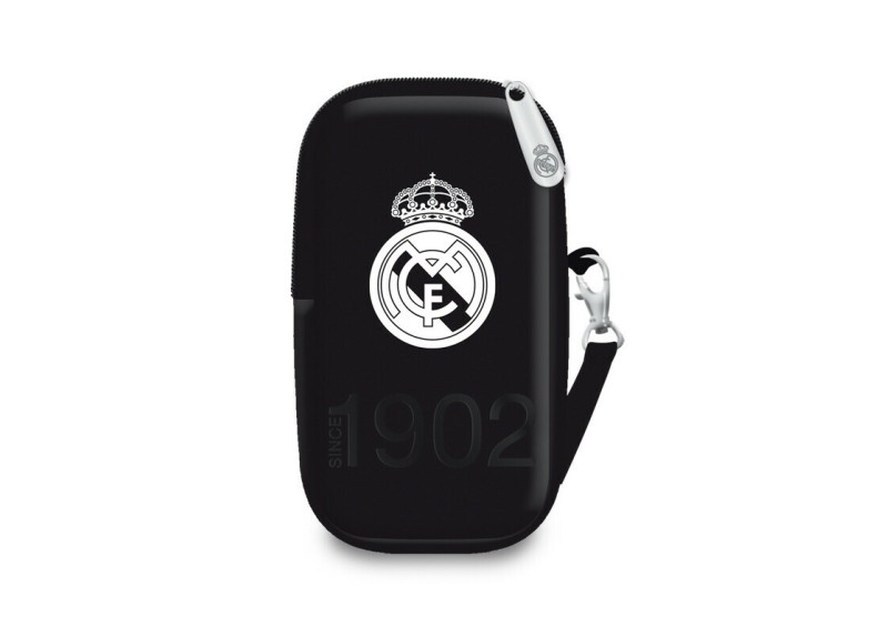 Real Madrid - Polyester tasje voor mobiel - 14 cm hoog - Zwart