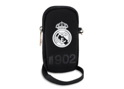 Real Madrid - Polyester tasje voor mobiel - 14 cm hoog - Zwart