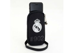 Real Madrid - Polyester tasje voor mobiel - 14 cm hoog - Zwart