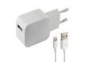 Ksix - Stopcontact met lightning USB-Kabel voor Iphone - Wit