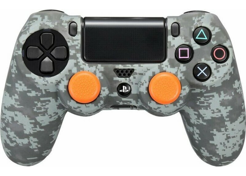 Siliconen hoes voor Sony Dualshock controller en Grips - Camouflage - Pixel Black