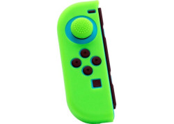 Joy Con Controller Silicone Skin - Links - Groen + Grips - Nintendo Switch - Switch OLED