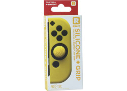 Joy Con Controller Silicone Skin - Rechts - Geel + Grips - Nintendo Switch - Switch OLED