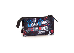 Delbag - Etui 3 Compartimenten - New York City Rider - 22 cm