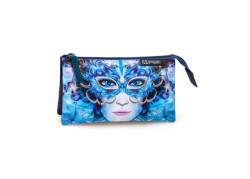 Delbag - Etui 3 Compartimenten - Blue Mask - voor Meisjes - 22 cm