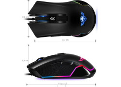 Spirit of Gamer Elite M20 new design 4000 dpi RGB gaming muis - zwart