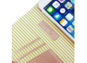 Alston Craig - Echt leren dames streep magnetisch telefoon hoesje voor Apple Iphone 8 - Rose goud