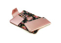 Alston Craig - Echt leren dames streep magnetisch telefoon hoesje voor Apple Iphone 8 - Rose goud (Secret garden)