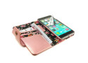 Alston Craig - Echt leren dames streep magnetisch telefoon hoesje voor Apple Iphone 8 - Rose goud (Secret garden)