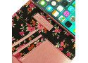 Alston Craig - Echt leren dames streep magnetisch telefoon hoesje voor Apple Iphone 8 - Rose goud (Secret garden)