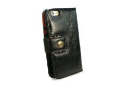 Alston Craig - Vintage Genuine Leren portemonnee Case voor de Apple iPhone 8 - Zwart