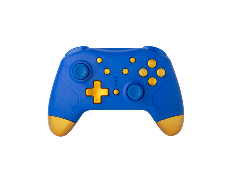 Nintendo Switch - Draadloze Bluetooth Controller - Blauw met Goud