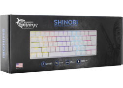 White Shark SHINOBI GK-2022 TKL Gaming toetsenbord met LED verlichting en Outemu blauwe mechanische switches US Layout - Wit