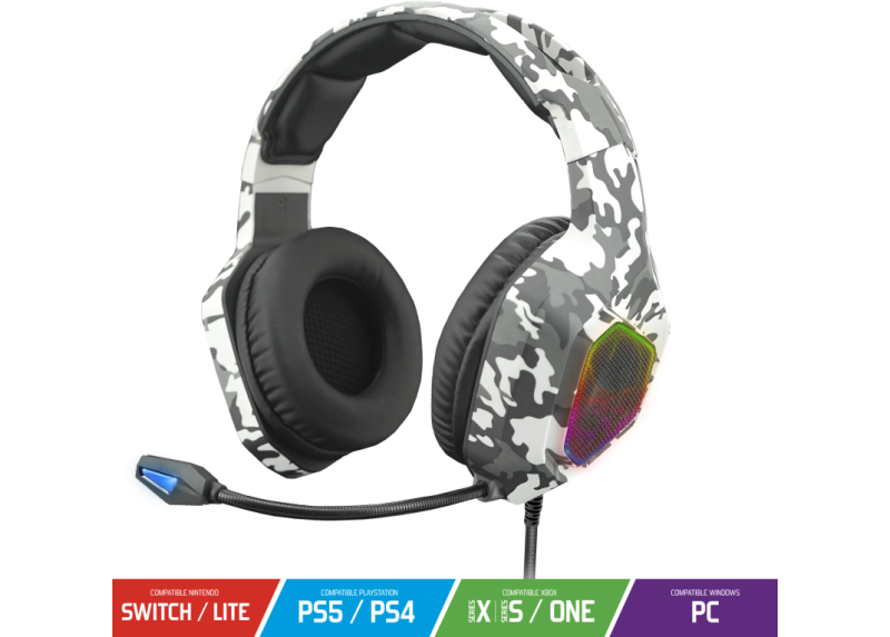 ELITE-H50 PS5 PS4 Xbox Series X/S Xbox one PC en Nintendo Switch RGB Gaming Headset Artic white