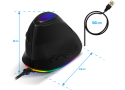 ELITE M60 RGB muis met ergonomisch verticaal design - Zwart