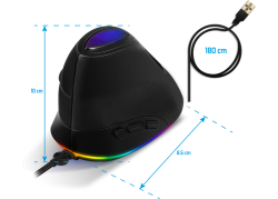 ELITE M60 RGB muis met ergonomisch verticaal design - Zwart