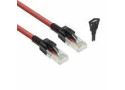 ACT Rode 1 meter U/UTP CAT6A LSZH vergrendelbare patchkabel snagless met RJ45 connectoren