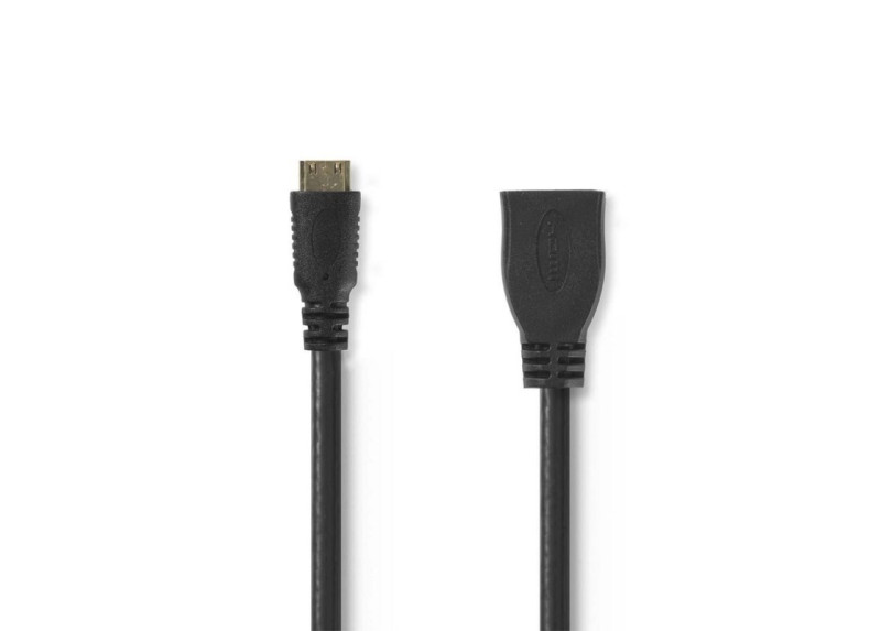 Nedis CVGP34590BK02 HDMI kabel 0,2 m HDMI Type C (Mini) HDMI Type A (Standaard) Zwart