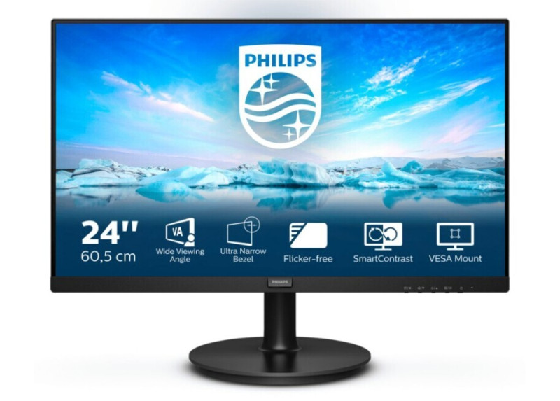 Philips V Line 241V8LA/00 LED display 60,5 cm (23.8") 1920 x 1080 Pixels Full HD Zwart