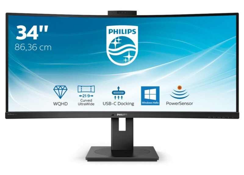 Philips P Line 346P1CRH/00 LED display 86,4 cm (34") 3440 x 1440 Pixels UltraWide Quad HD Zwart