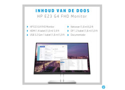 HP E-Series E23 G4 58,4 cm (23") 1920 x 1080 Pixels Full HD LCD Zwart, Zilver