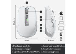 Logitech MX Master 3 Anywhere Wireless Mouse White