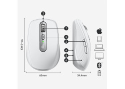 Logitech MX Master 3 Anywhere Wireless Mouse White