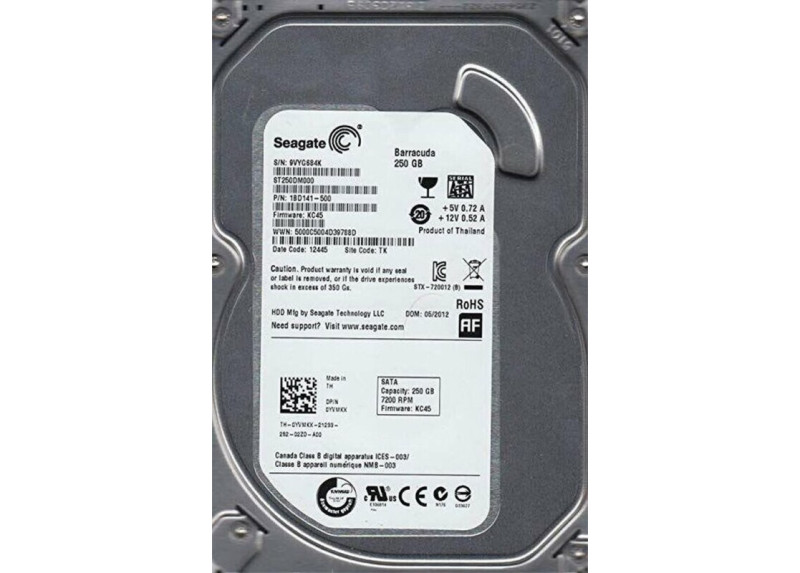 HDD Seagate 3.5inch / 250GB / 7200RPM PULLED