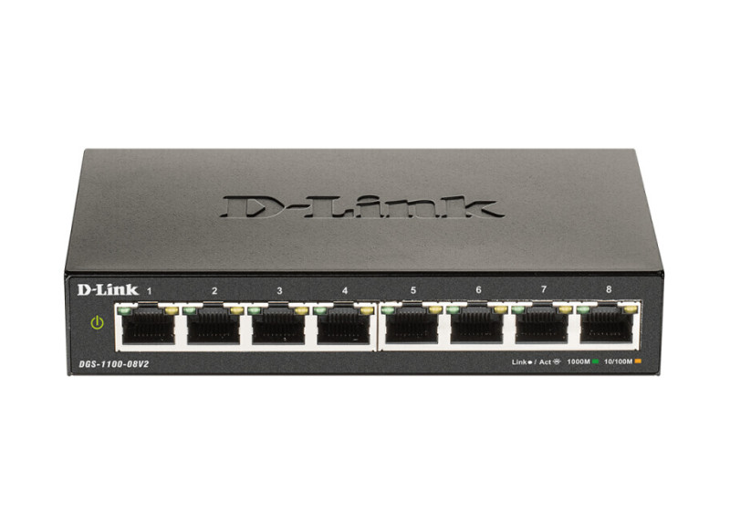 D-Link DGS-1100-08V2 netwerk-switch Managed L2 Gigabit Ethernet (10/100/1000) Zwart