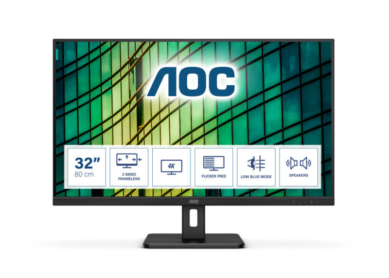 AOC E2 U32E2N LED display 80 cm (31.5") 3840 x 2160 Pixels 4K Ultra HD Zwart