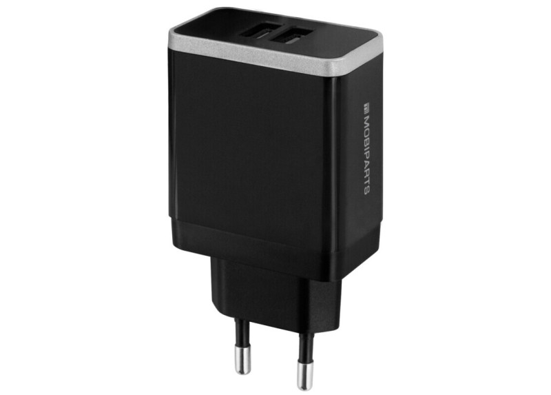 Mobiparts Wall Charger Dual USB 2.4A Black